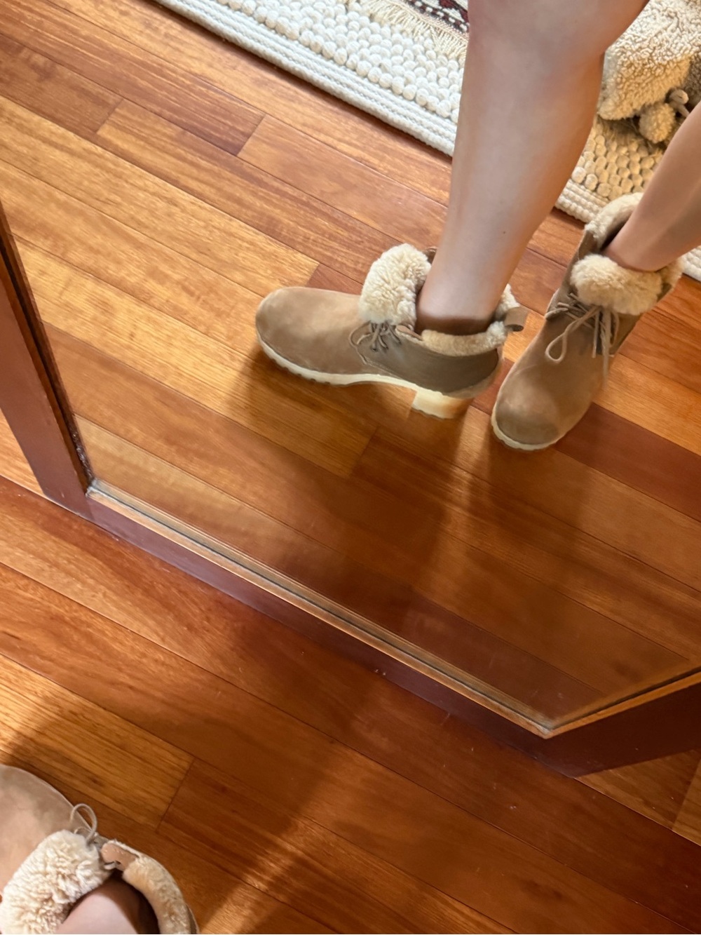 Women's Tan Suede Shearling Clog Boots!